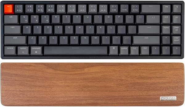 Apoio de Pulsos Ergonómico Keychron em Madeira de Nogueira Maciça / Resina para Teclado Mecânico