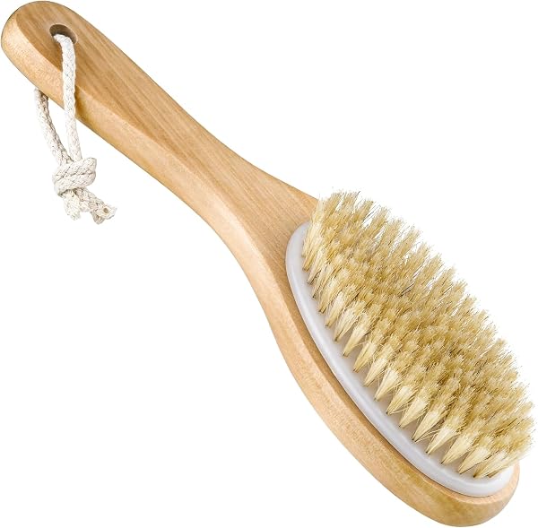 Escova Corporal de Banho a Seco (Dry Brushing) em Madeira de Faia e Cerdas Naturais + Pedra-Pomes